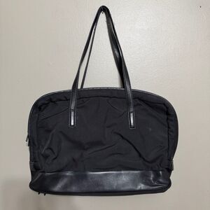 Tumi Black Nylon and Leather Tote Bag